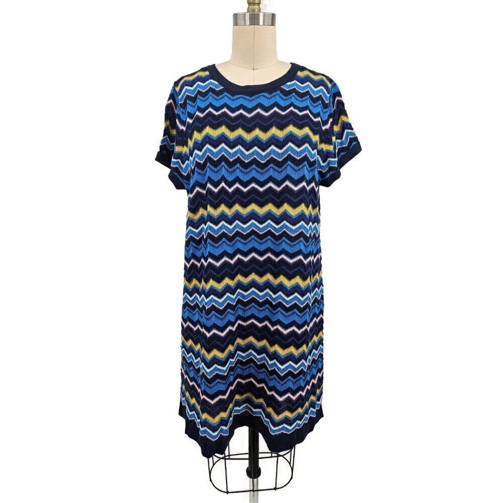NWOT Missoni for Target Short Knit Dress Womens S Navy Yellow Chevron